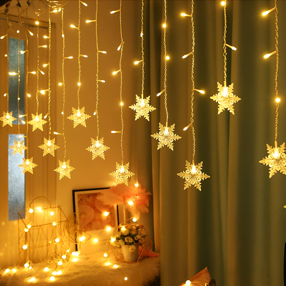 The Snowfall Curtain Lights