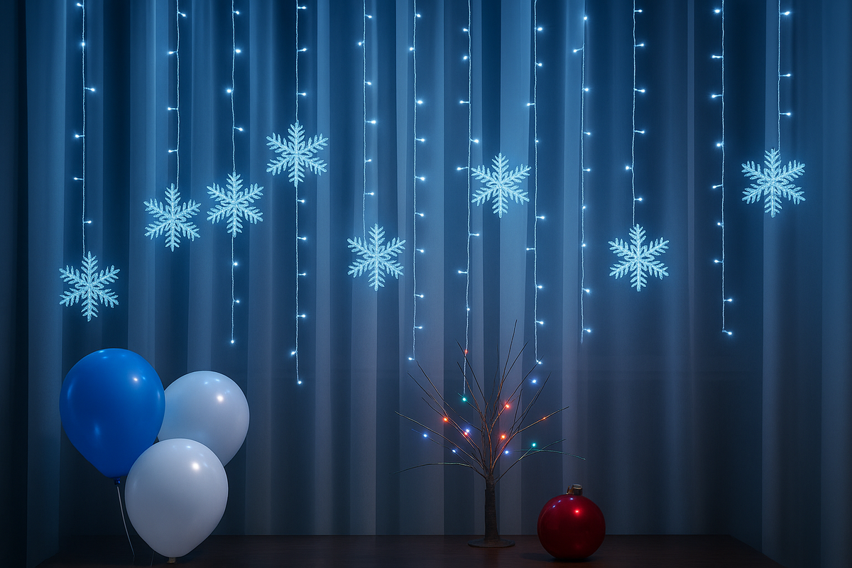The Snowfall Curtain Lights